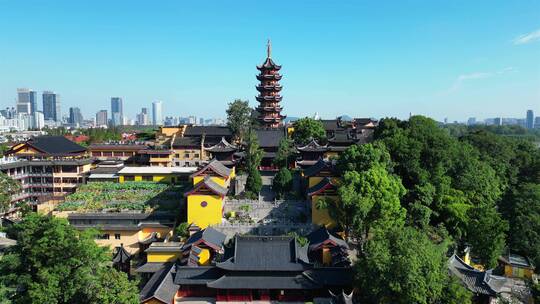 南京市古鸡鸣寺航拍风光