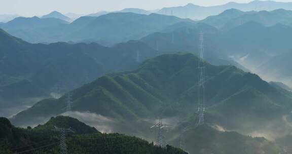 高山竹海云雾云海航拍杭州余杭百丈