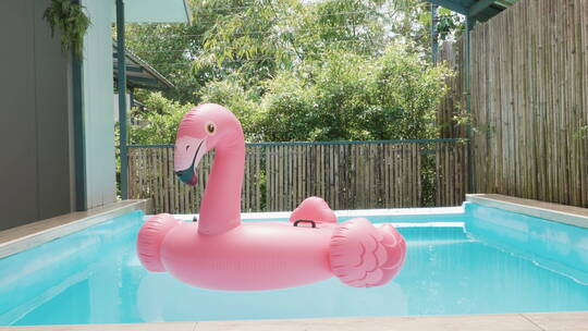 粉色的酒店游泳圈天鹅