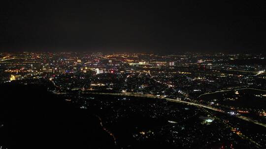 泉州市区夜景航拍500米高空泉州城市大景