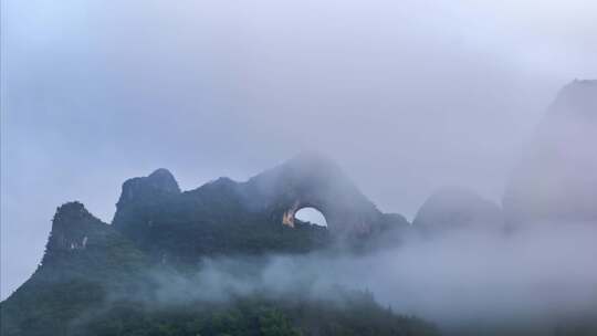 桂林阳朔月亮山景区延时