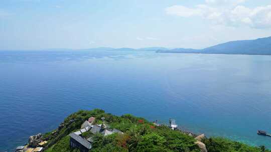 海南陵水分界洲岛高视角航拍唯美蔚蓝海岸线