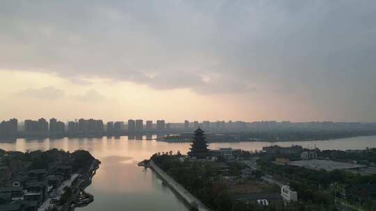 航拍四川遂宁临仙阁景区