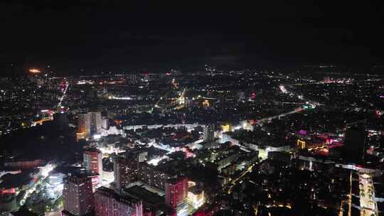 合集航拍广西玉林城市大景夜景灯光