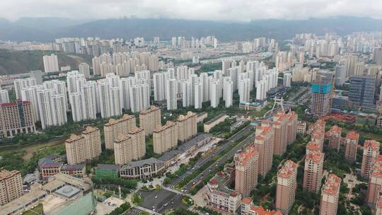 西宁海湖广场地产楼盘市中心繁华城市风光