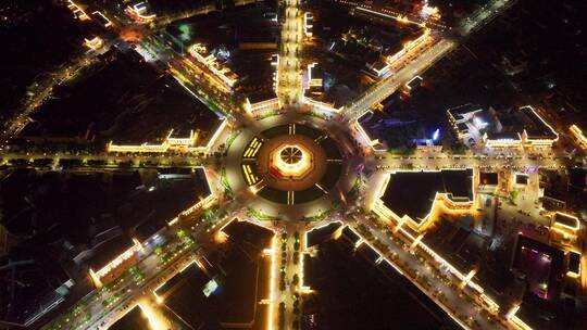 新疆八卦城夜景航拍