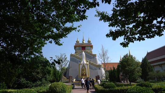 洛阳白马寺国际佛殿泰国寺庙古建筑光影