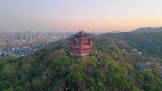 杭州西湖景区城隍阁美景航拍