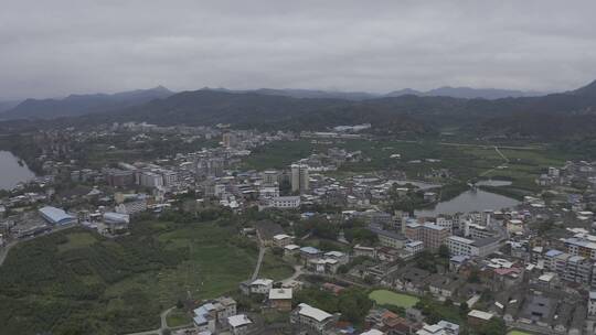 梅州市松口古镇航拍景观