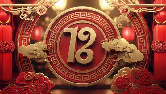 新年中式倒计时元素素材