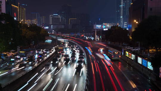 4K长沙夜景车流延时