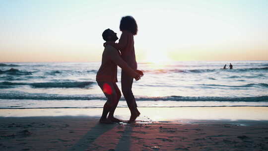 情侣在海边约会视频素材模板下载