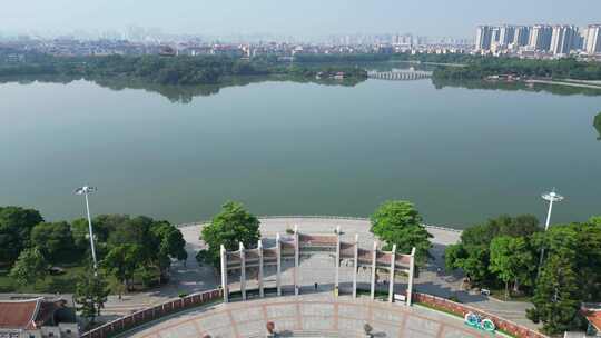 福建泉州西湖公园航拍