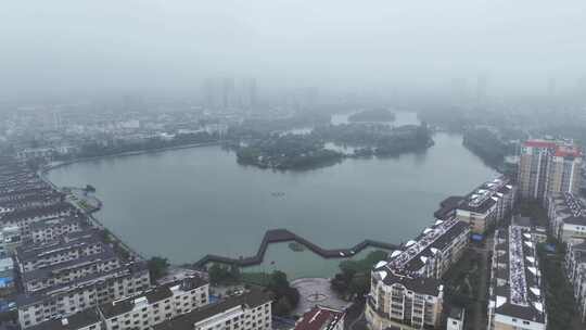 航拍江苏省淮安市涟水县城市风光