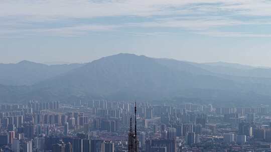 航拍湖南怀化城市大景