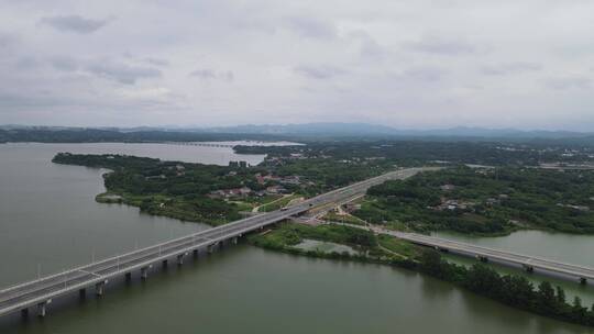 航拍湖南岳阳芭蕉湖