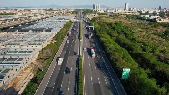 航拍高速公路交通景观