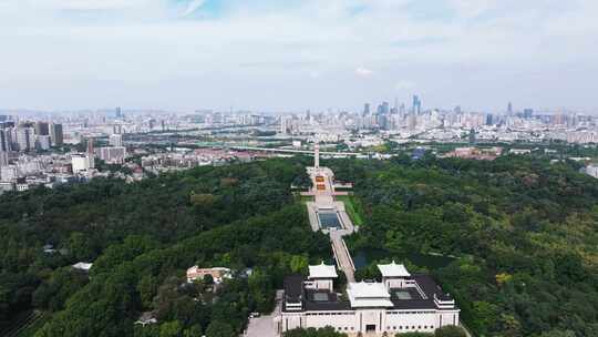 南京雨花台烈士陵园航拍空镜