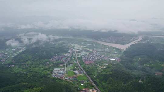 浙江宁波宁海山村航拍