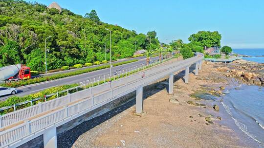 4K厦门环岛路航拍素材