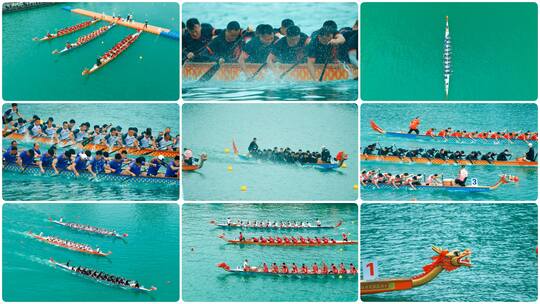 龙舟比赛水上竞技场景高清在线视频素材下载