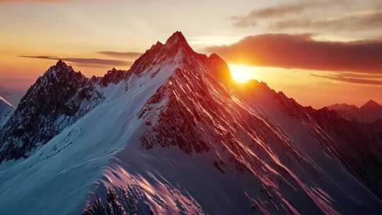 雪山火山湖