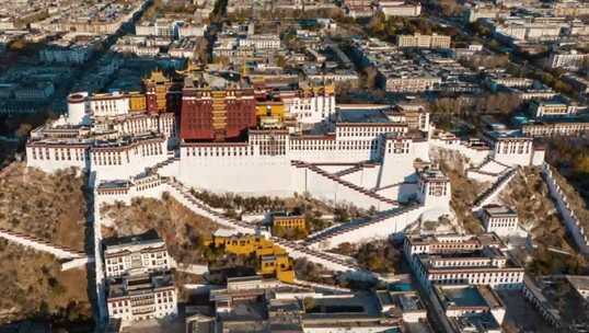 拉萨布达拉宫航拍全景