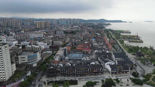 航拍湖南岳阳城市大景