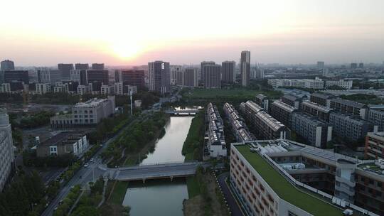 上海复旦大学江湾校区4K航拍原素材