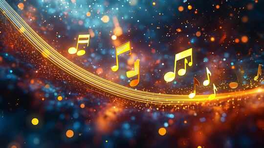 梦幻五线谱 音符跳动 梦幻音符 音乐背景