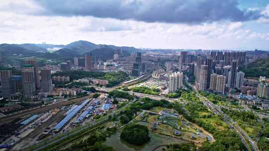 深圳罗湖区水贝片区洪湖公园航拍宣传片