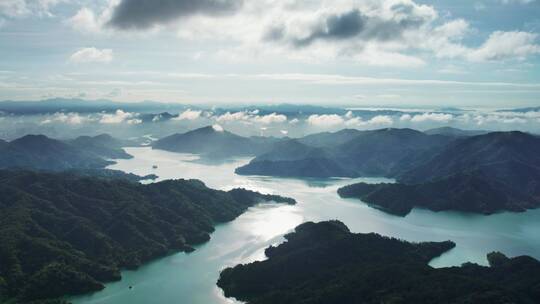 4K山水航拍大气祖国自然风光湖泊山川森林