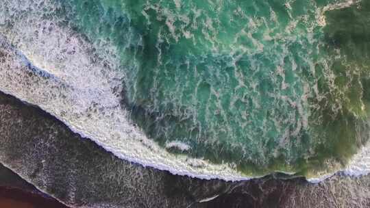 海浪沙滩大海航拍海滩唯美海边海水浪潮