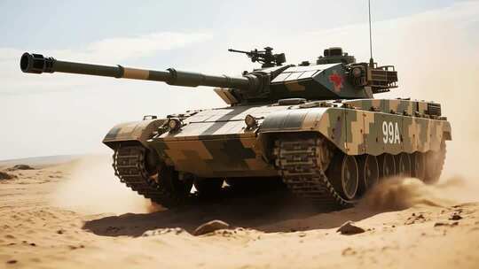 沙漠中行进的99A式坦克