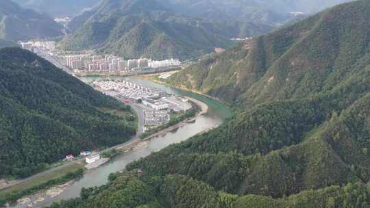 池州秋浦河风光航拍素材