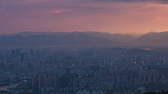 福州晚霞日转夜延时