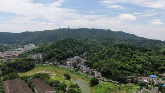 航拍湖南长沙湘江橘子洲岳麓山