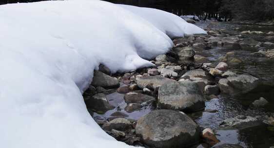 雪，融化，溪流，岩石