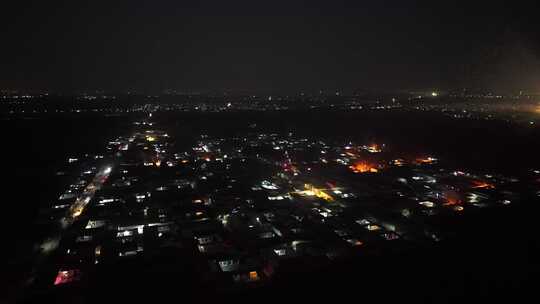 夜景 航拍 过年 放烟花 年味 城市