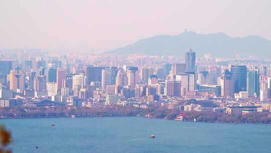 杭州西湖湖滨城市建筑风景