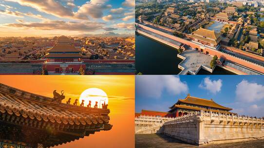 北京故宫博物馆紫禁城古建筑航拍延时摄影