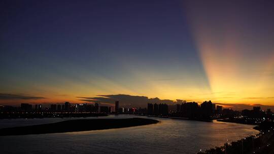 傍晚日落夕阳晚霞日出晨曦泉州晋江城市风景