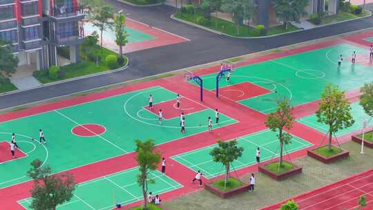 惠州博罗榕城中学学生打蓝球