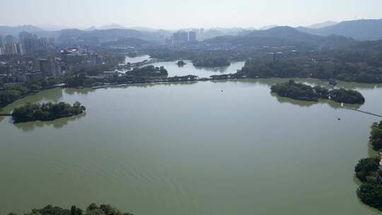 航拍广东惠州西湖5A景区