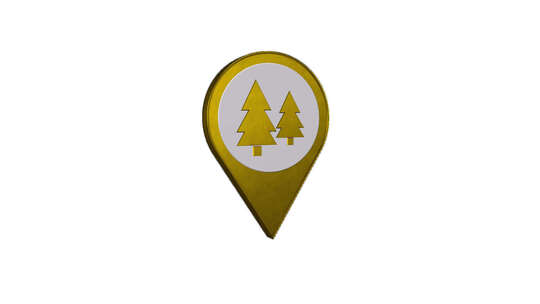 森林公园地图引脚位置图标金色
