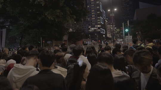 香港跨年夜密集人群视频素材模板下载