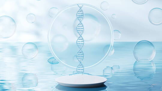 水面上的DNA三维渲染