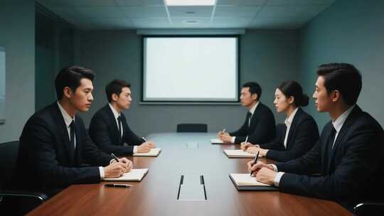 商务精英团队合作洽谈签约握手