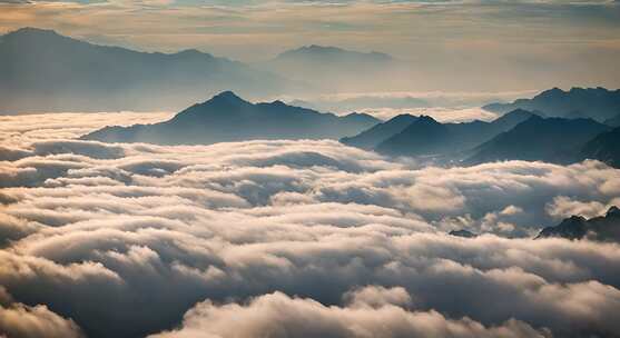 山峰阳光航拍云海日出延时雪山山脉意境风景