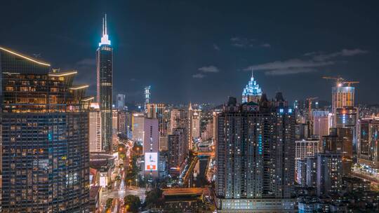 深圳_万象城_地王大厦_世界金融中心_夜景4K